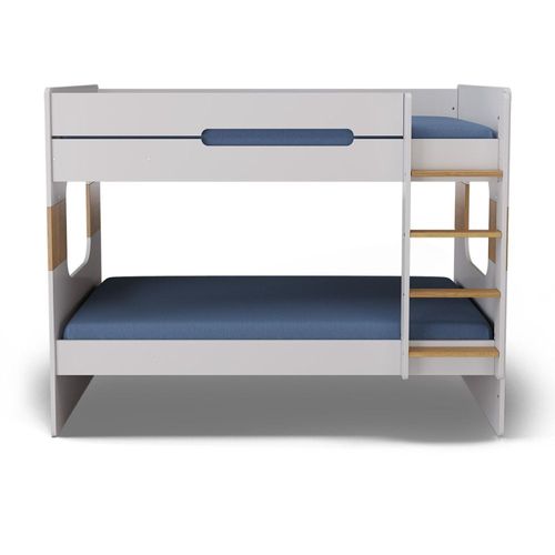 Lit Superposé Blanc Et Noisette 90x190 Cm