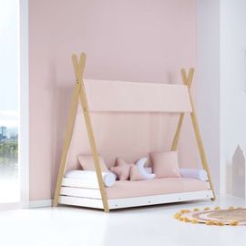 Structure Lit Cabane Montessori 70x140 Cm En Bois