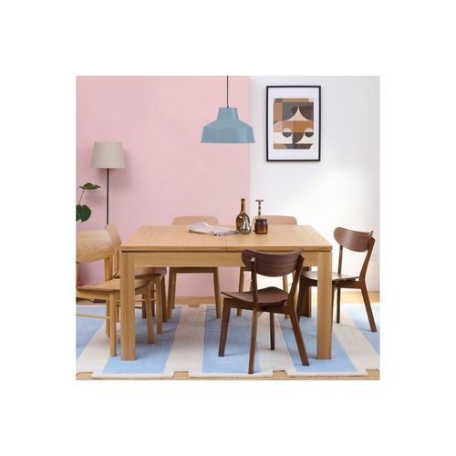 Table Carrée Extensible Bois Chêne Clair Massif L140/200