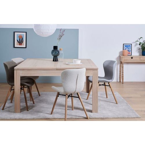 Table Carrée Extensible En Chêne Blanchi L140/200
