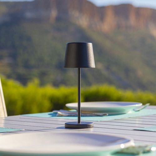 Mini Lampe De Table Aluminium Noir H22cm