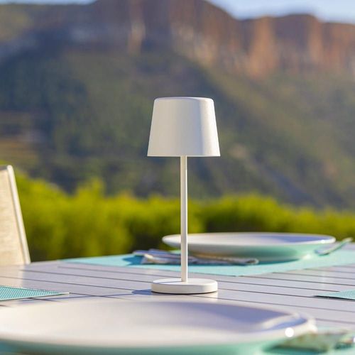 Mini Lampe De Table Aluminium Blanc H22cm