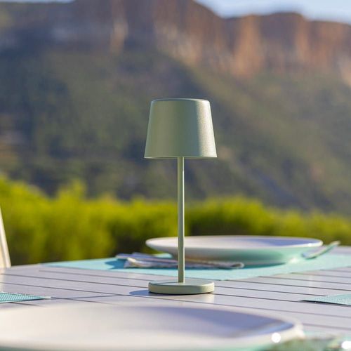 Mini Lampe De Table Aluminium Vert Olive H22cm