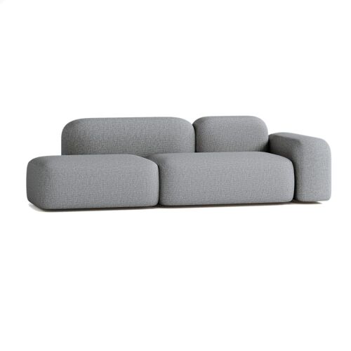 Canapé Modulable 3 Places Tissu Gris Foncé