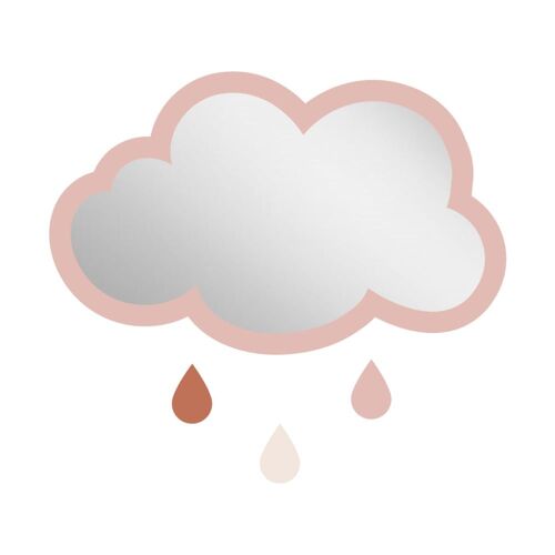 Miroir enfant nuage en acrylique rose 47,5x29,5 cm