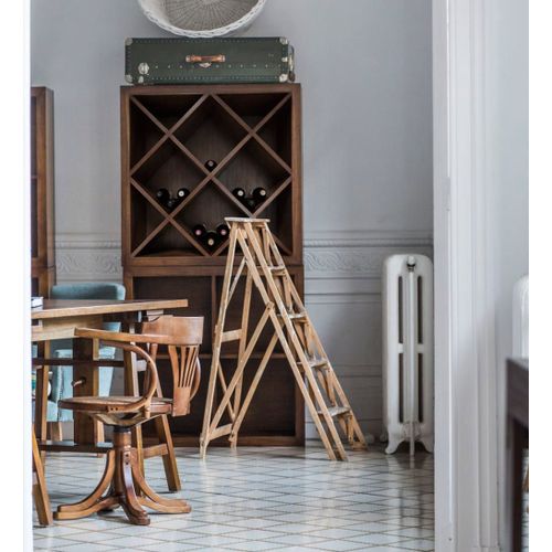 Chaise Rotative En Bois De Chêne Marron Et Rotin Beige