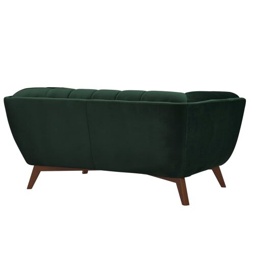 Canapé 2 places en velours vert foncé