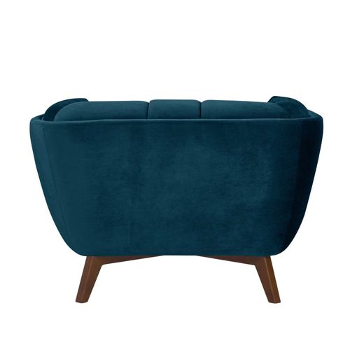 Fauteuil En Velours Bleu Foncé