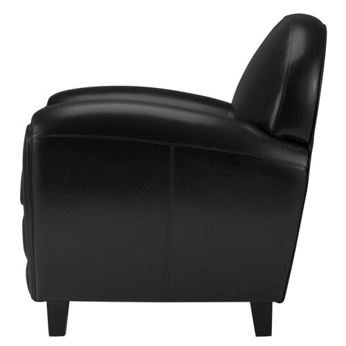 Fauteuil noir en croute de cuir enduite