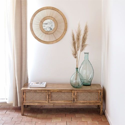 Meuble Tv Cannage Et Bois De Manguier 140 Cm