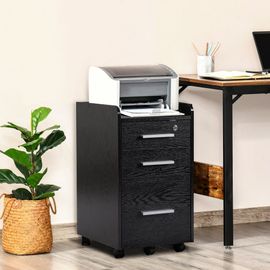 Caisson De Bureau 3 Tiroirs En Bois Noir