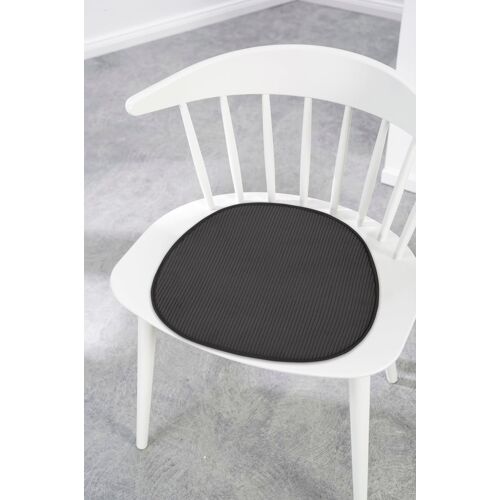 Galettes De Chaise Velours Anthracite -Lot De 4-41x38x1,5