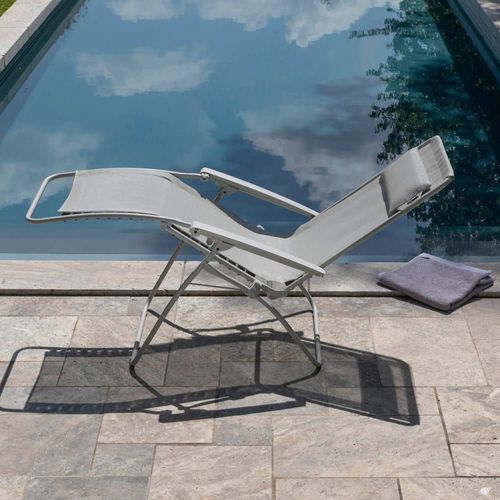 Fauteuil Relax Zéro Gravité En Acier Beige L88xl67xh114