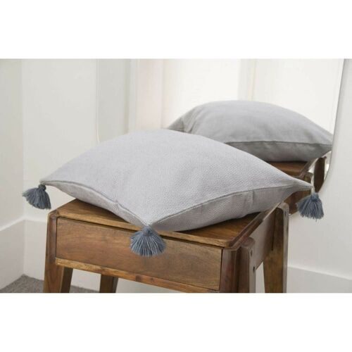 Housse De Coussin Coton Gris Perle 50x50