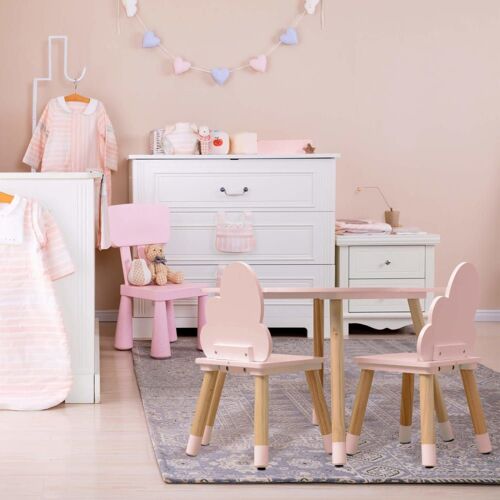 Ensemble De Table Basse Et 2 Chaises Pour Enfants Rosa