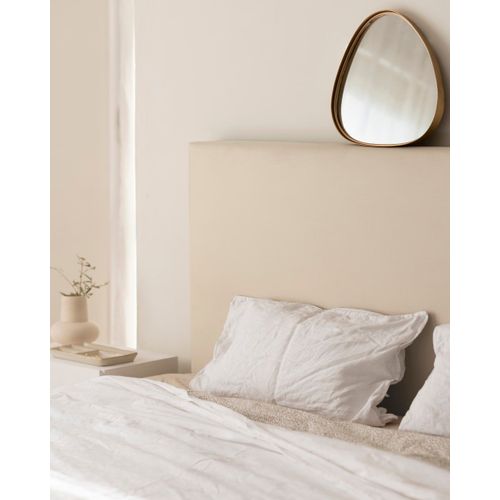Tête De Lit Similicuir Lisse Beige 160x80cm