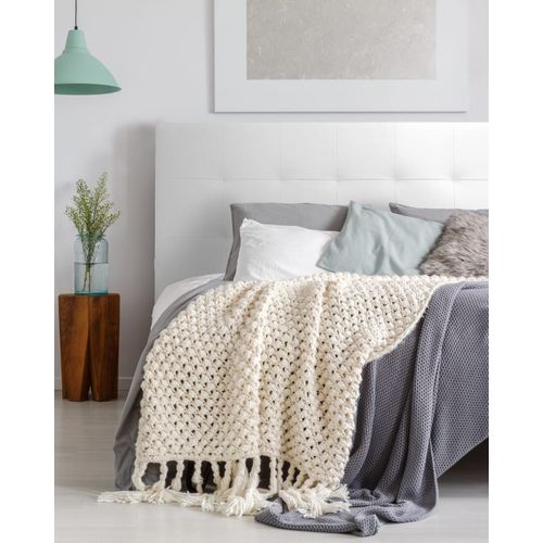 Tête De Lit Similicuir Capitonnée Blanche 160x80cm