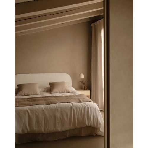 Tête De Lit Déhoussable En Lin Blanc 180x110cm