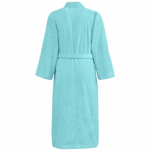 Peignoir Col Kimono En Coton Bleu Turquoise S
