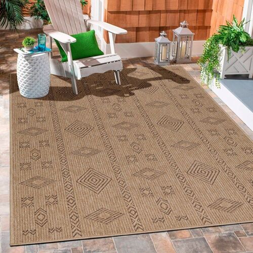 Tapis Aspect Jute Beige Et Noir 200x290cm