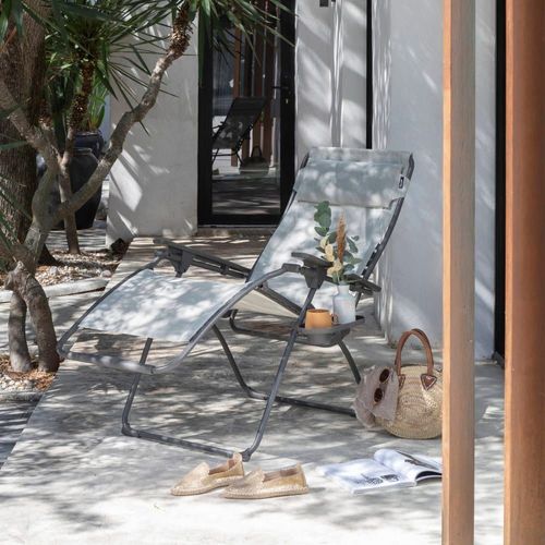 Fauteuil Relax Zéro Gravité En Acier Beige L88xl71xh115