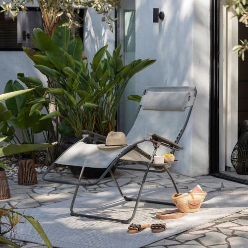 Fauteuil Relax Zéro Gravité En Acier Beige L97xl76xh123