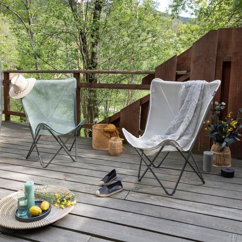 Fauteuil Papillon En Acier Vert L60xl78xh99