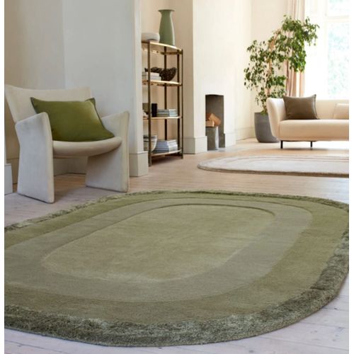 Tapis Tufté Main En Laine Vert 200x290 Cm