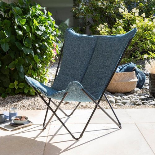 Fauteuil Papillon Matelassé Grande Largeur En Acier L83xl91xh87