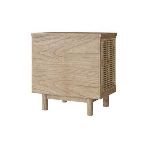 Table De Chevet En Bois Massif Et Cannage