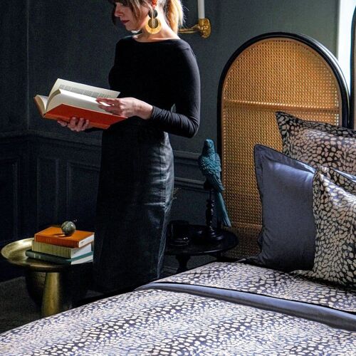 Housse De Couette Satin Bleu Foncé 140x200 Cm