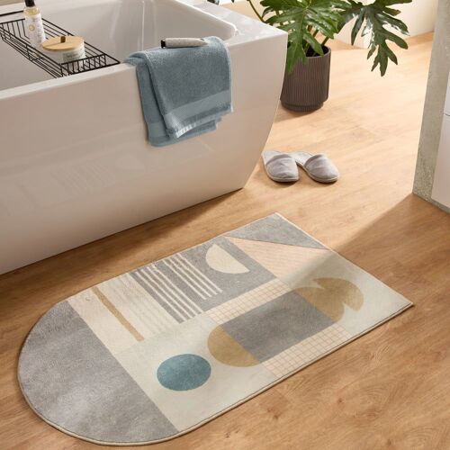 Tapis de bain moelleux - gris multicolore 60x100 cm