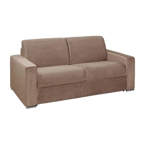 Canapé Convertible Velours 3 Places Beige