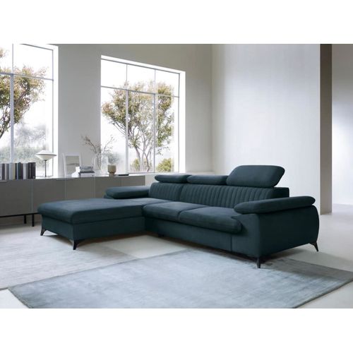 Canapé D'angle Velours 5 Places Bleu Ciel