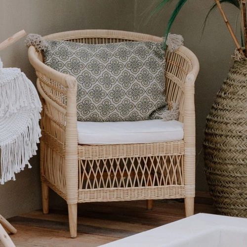 Fauteuil Naturel En Rotin Et Bois De Teck 80x60x80