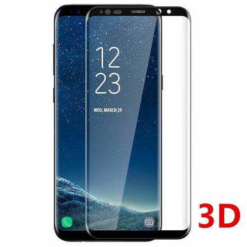 VERRE Trempé Samsung GALAXY S8 NOIR Vitre Protection Ecran Intégrale 3D - Film Total