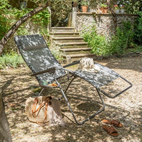 Fauteuil Relax Zéro Gravité En Acier Marron L96xl72xh123