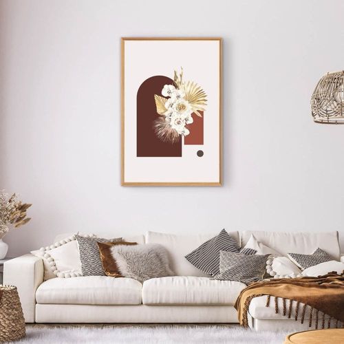 Tableau mural encadré illustration fleurie 65x97