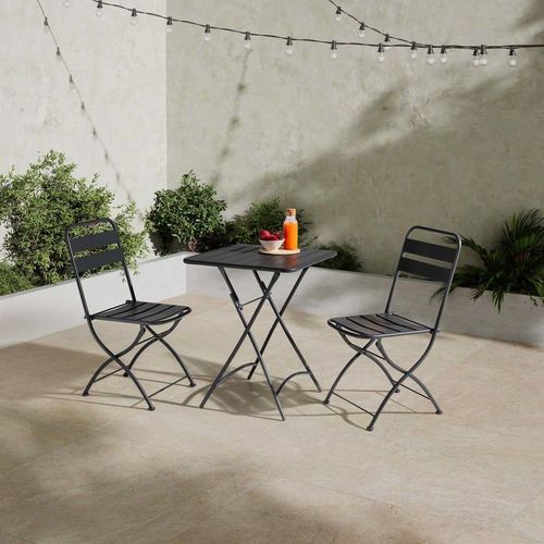 Table De Jardin Pliante Perla En Métal Noir