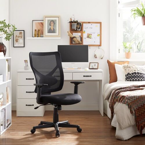 Tabouret De Bureau Pivotant Acier Noir