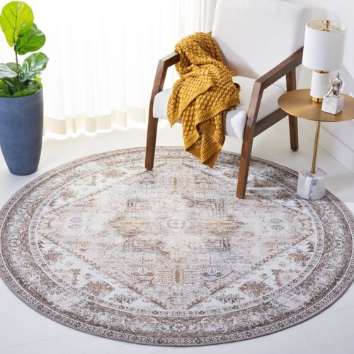 Tapis Polyester Beige / Grey 183 X 183 Cm