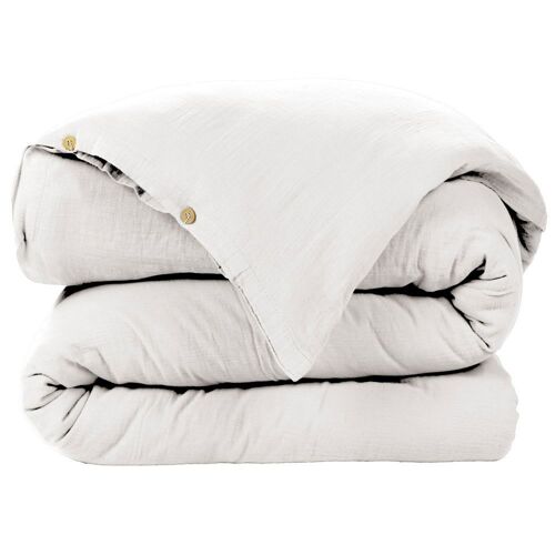 Housse De Couette Gaze De Coton Unie 200x200 Cm
