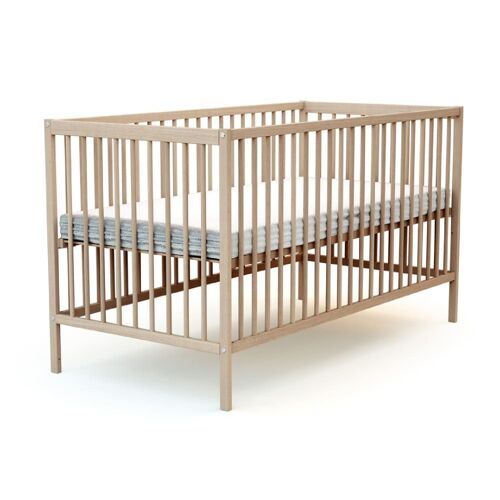 Lit Bébé En Bois Avec Matelas En Bois Hêtre Brut