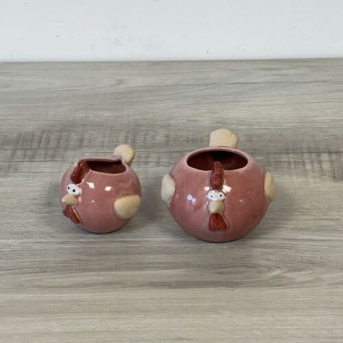 Mini cache-pot poule rose en céramique 8 cm