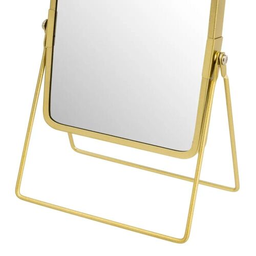 Miroir grossissant x2 double face en métal doré 16x7.5x23cm