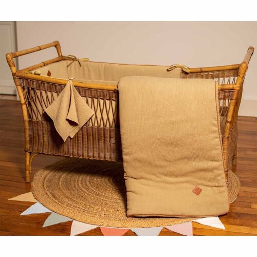 Couverture Bébé Enfant En Gaze De Coton Camel 100x70 Cm