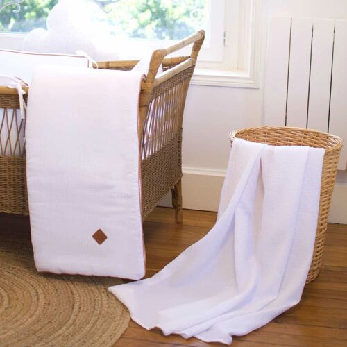 Couverture Bébé Enfant En Gaze De Coton Blanc 100x70 Cm