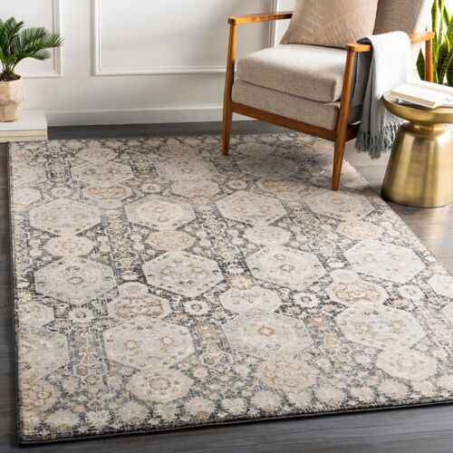 Tapis Vintage Oriental Noir/Beige 130x170