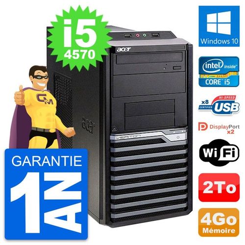 PC Tour Acer Veriton M4630G Intel i5-4570 RAM 4Go Disque Dur 2To Windows 10 Wifi