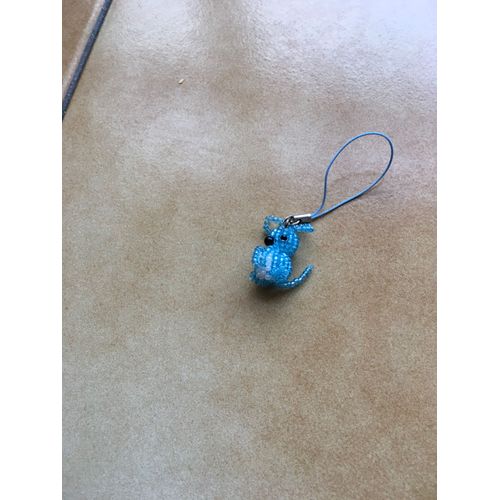 Bijou Téléphone Lapin Perles Bleues